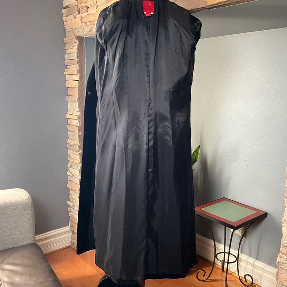 VTG Holiday Black Velvet Opera Long Coat Party Whimsigoth Evening Event Formal L - Picture 11 of 13